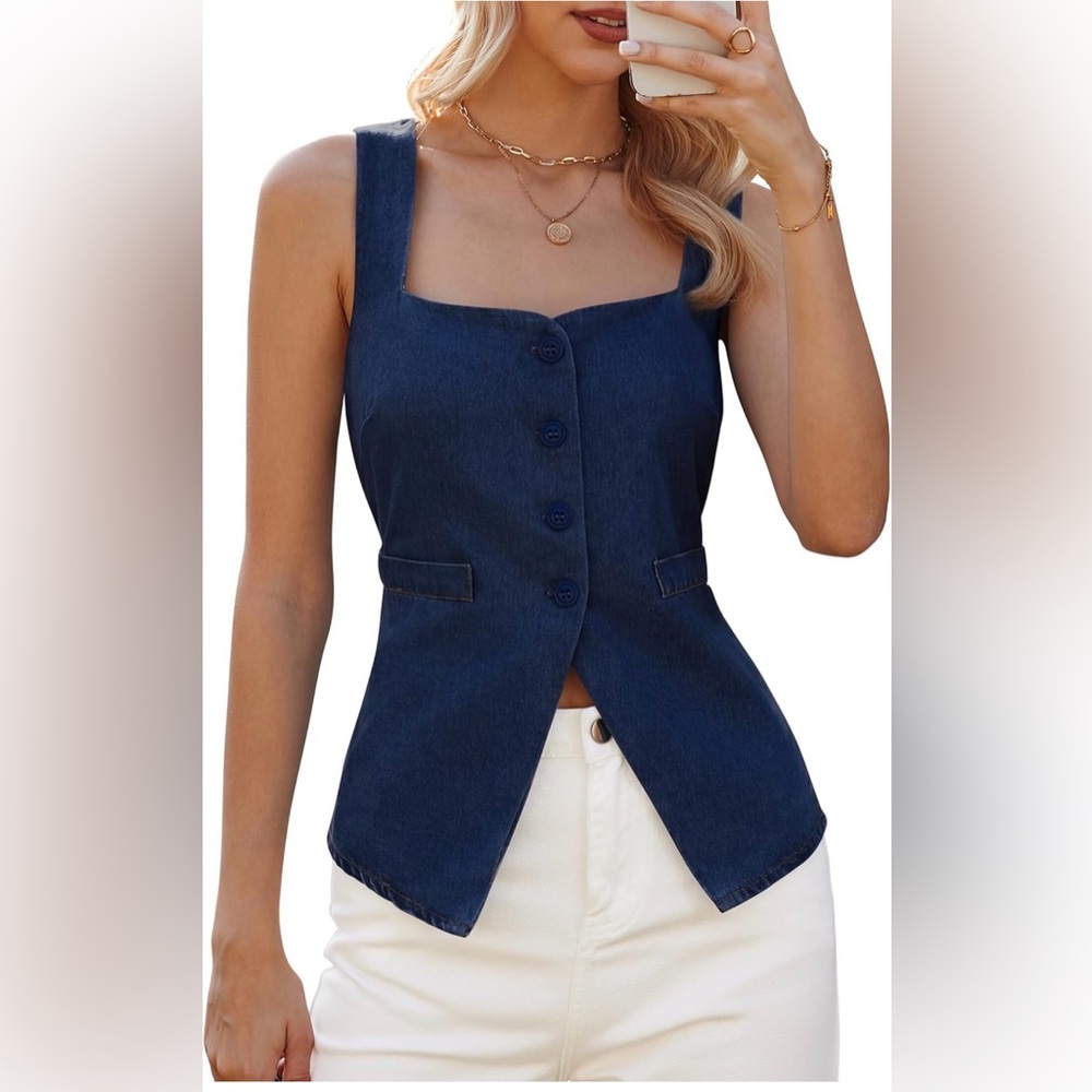 Women's Denim Button-Up Top